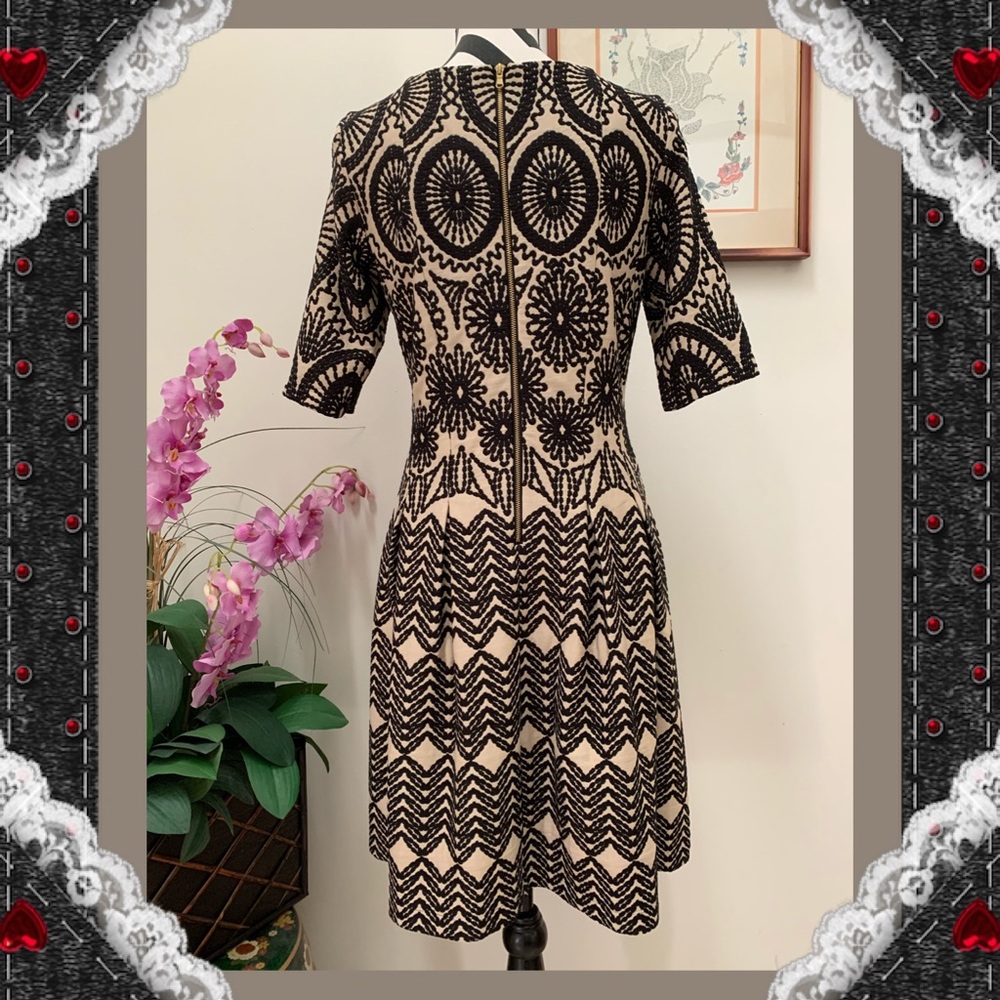 Gabby Skye Multi Embroiled Pattern Pleated Dress - Picture 4 of 9